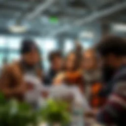 A diverse group of individuals reviewing their financial options.