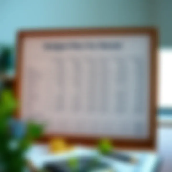 Illustration of a budget plan outlining income and expenses for renting