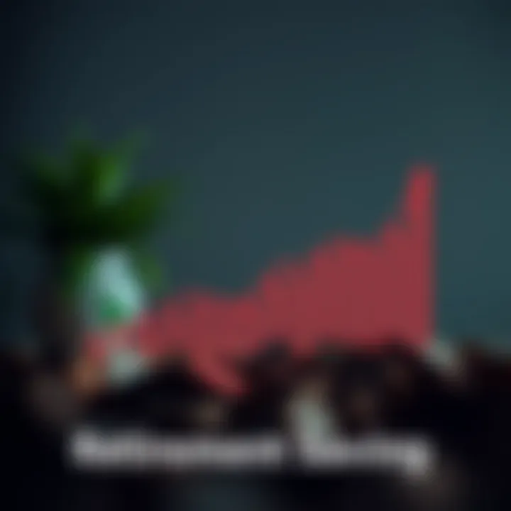 Visual representation of retirement savings growth over time