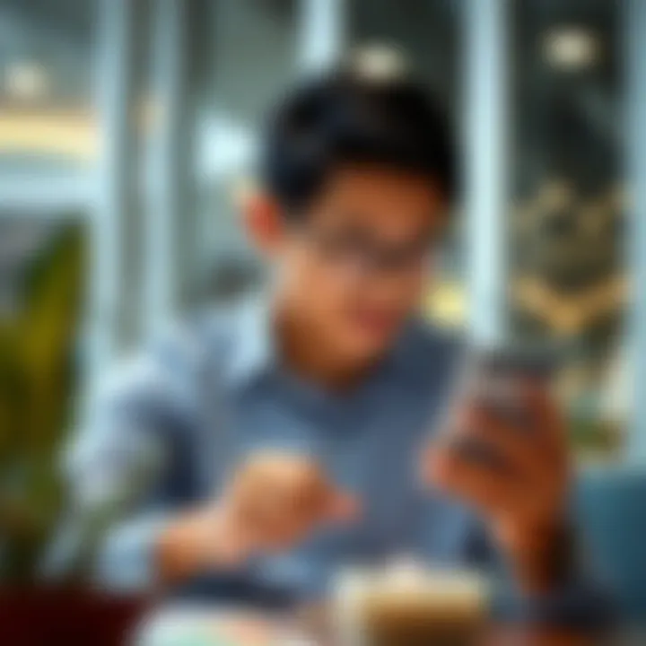 Analyzing Credit Card Benefits A person reviewing credit card benefits on a digital device