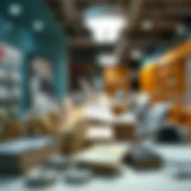 Diverse financial products on display