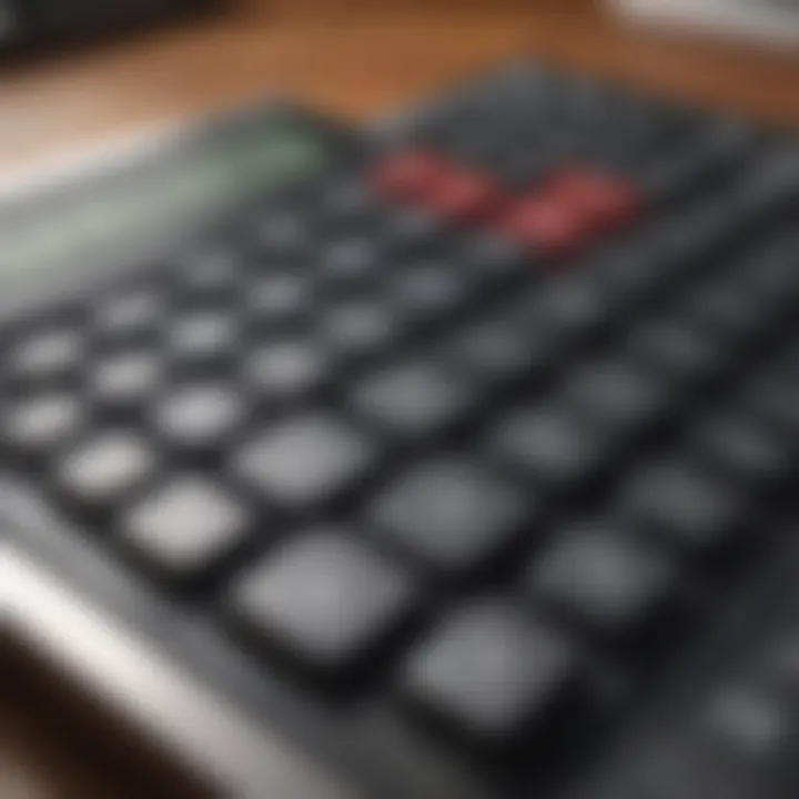 Calculating tax obligations on a calculator