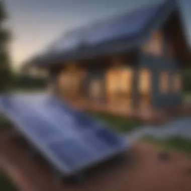 Solar panels on a modern home