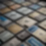 A detailed view of various American Express credit cards laid out on a table