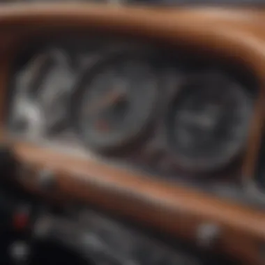 Close-up of classic car dashboard