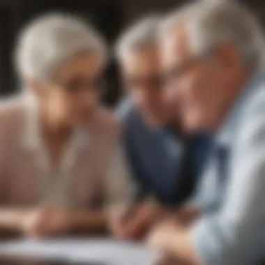 An elderly couple reviewing their financial investments together