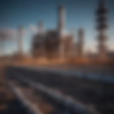Natural Gas Infrastructure A natural gas facility with pipelines and infrastructure