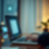 User accessing an online banking account with a laptop