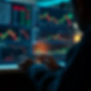 User analyzing stock trends on a tablet