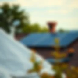 Solar panel installation on a rooftop