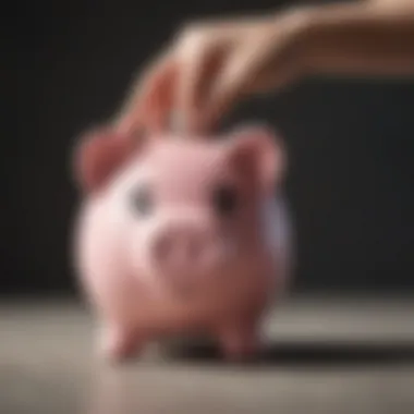 Savings and Economic Independence A close-up of a hand holding a piggy bank, symbolizing savings and economic independence.