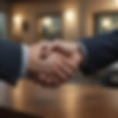 Close-up of a handshake between two individuals