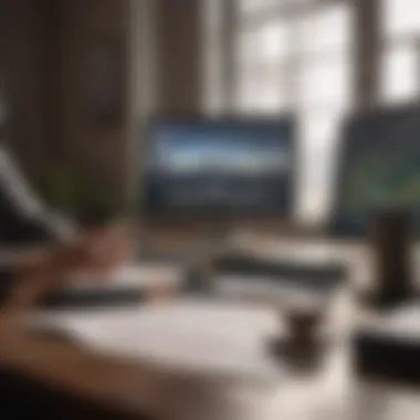 Analyzing Financial Options An individual analyzing financial options and strategies at a desk.