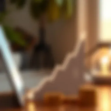 A graph depicting rising income trends