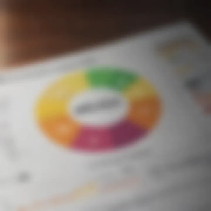 Close-up view of a credit score report with analytical charts