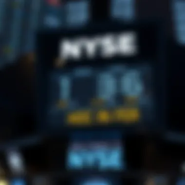 A digital clock displaying the operational hours of the NYSE.