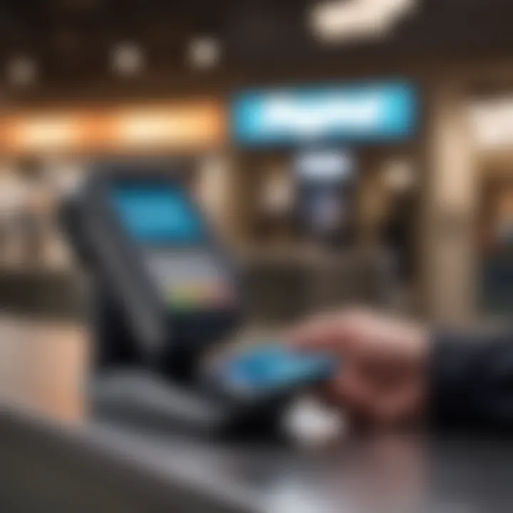 Demonstration of how the PayPal contactless card is used at a payment terminal