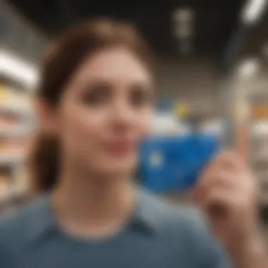 Utilizing Prepaid Visa Cards A young individual using a prepaid card at a store