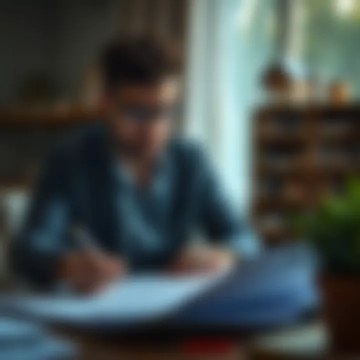 Crafting a Financial Blueprint A thoughtful individual creating a budgeting plan