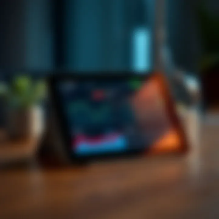 Digital budgeting tools displayed on a tablet with financial graphs