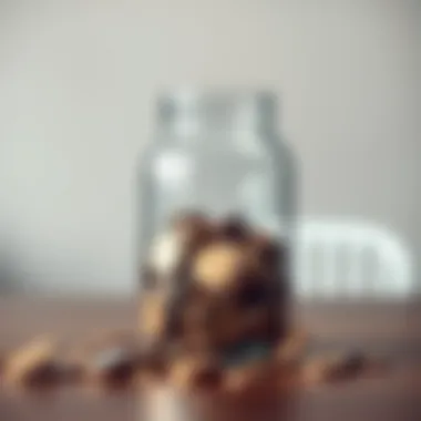 A shared savings jar filled with coins symbolizing joint efforts