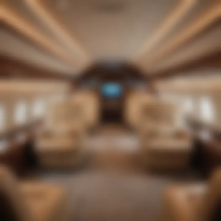 Luxury private jet interior showcasing comfort for ten passengers