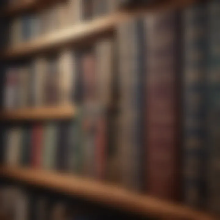 Collection of financial books on a shelf