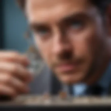 An experienced appraiser examining a piece of jewelry under a magnifying glass