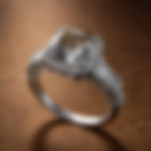 A close-up of a sparkling diamond ring on a velvet surface