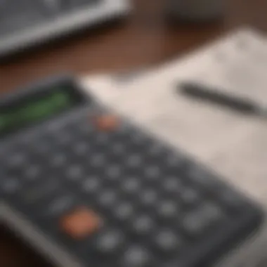 Calculator with financial documents