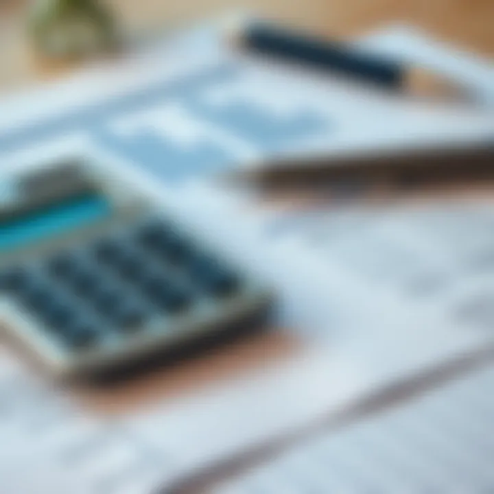 Calculating Mortgage Costs Close-up of a calculator and financial documents relating to mortgages