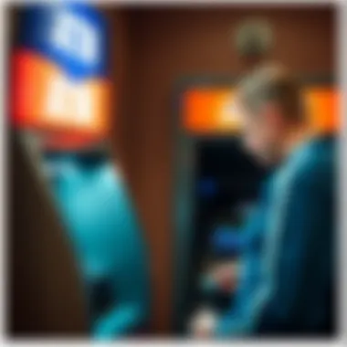 Visual representation of a Navy Federal Credit Union member using an ATM