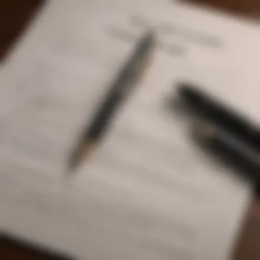 Visual representation of a living trust document with a pen